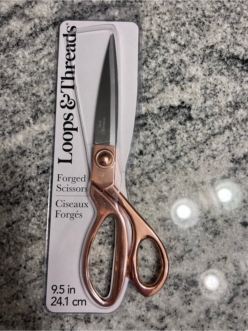 Loops & Threads Rose Gold Forged Scissors - 9.5 in
